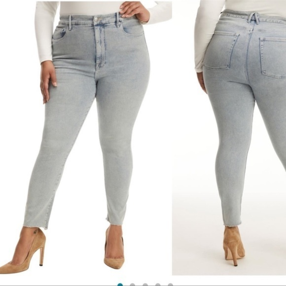 Good American High-Rise Light Wash Jeans - Light Blue